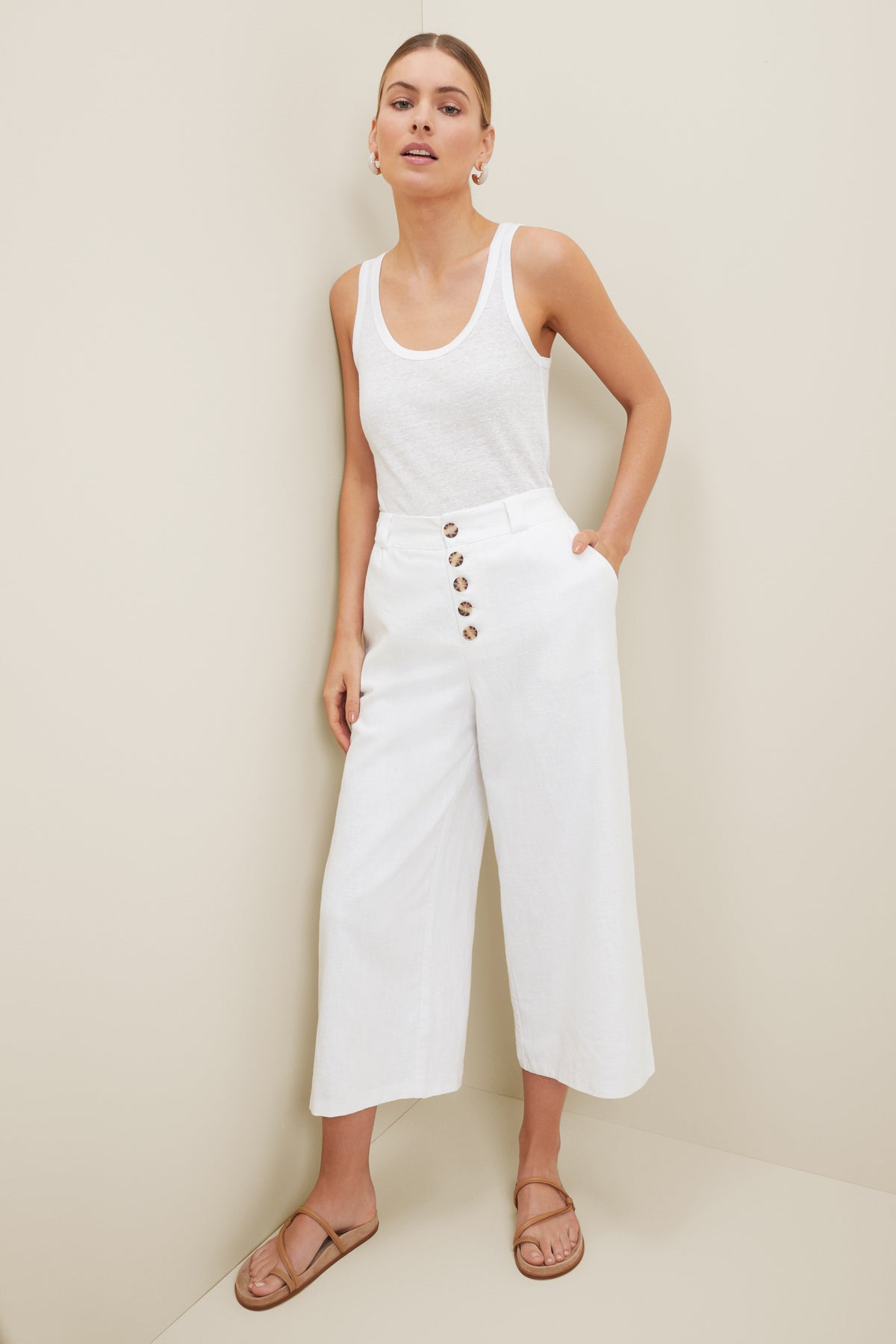 Button Fly Crop Pant