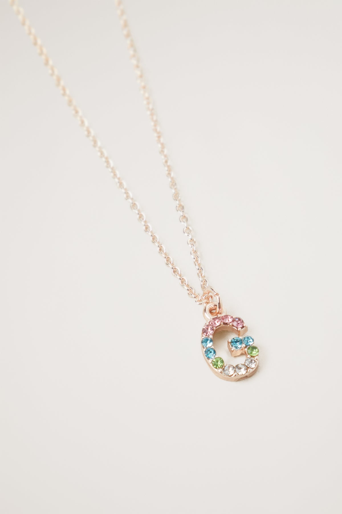 Rainbow Diamante Initial Necklace