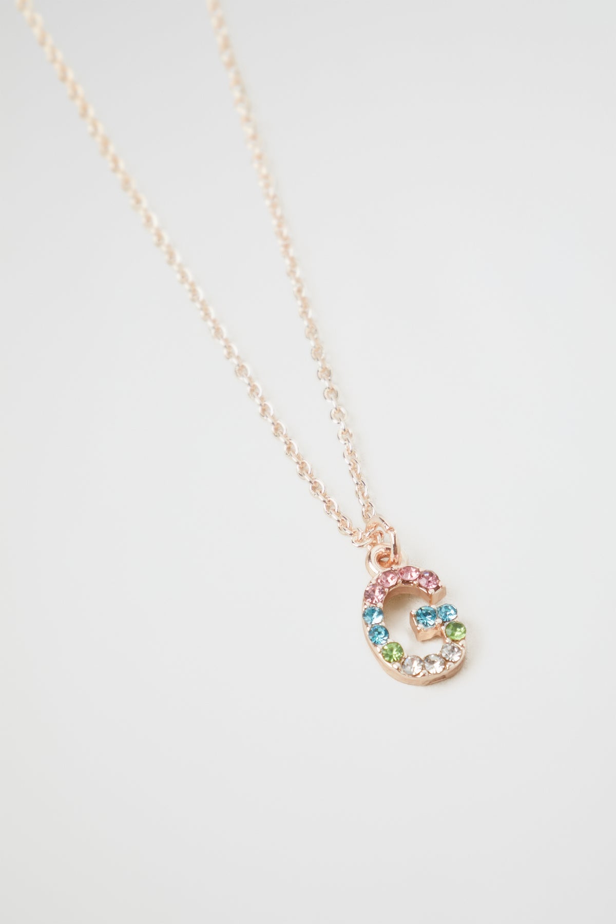 Rainbow Diamante Initial Necklace