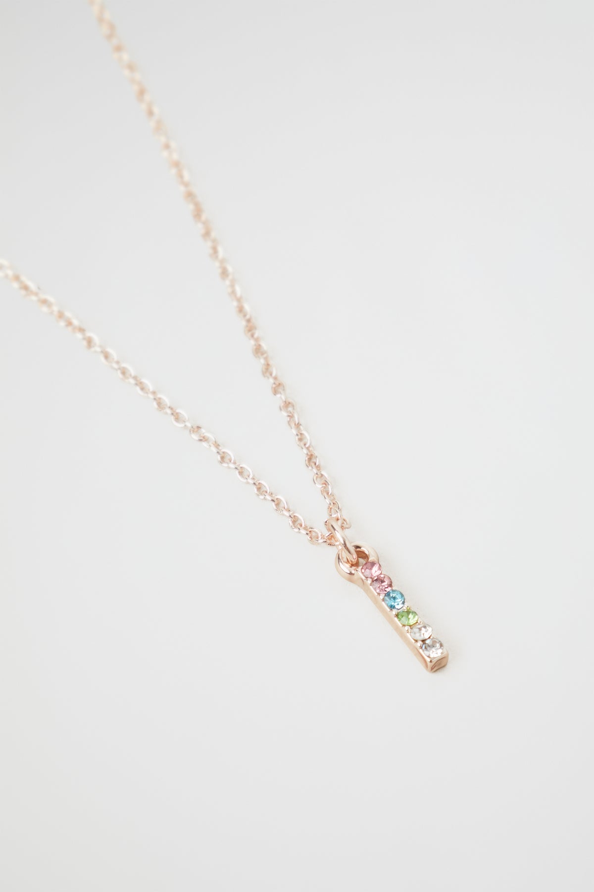 Rainbow Diamante Initial Necklace
