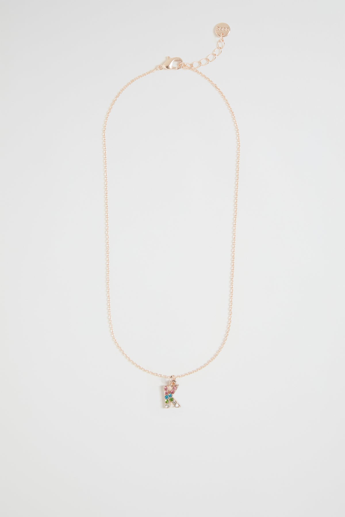 Rainbow Diamante Initial Necklace