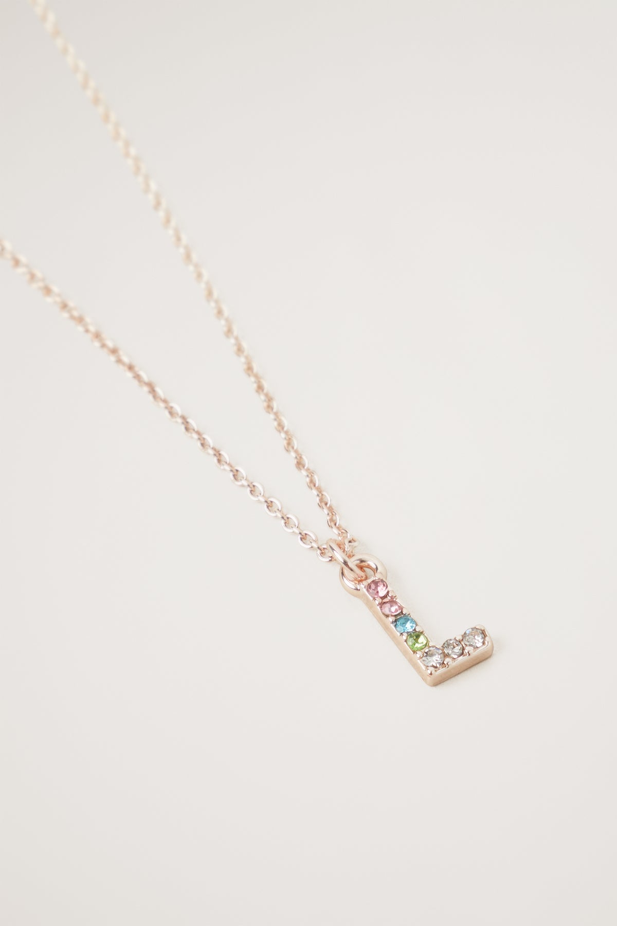 Rainbow Diamante Initial Necklace
