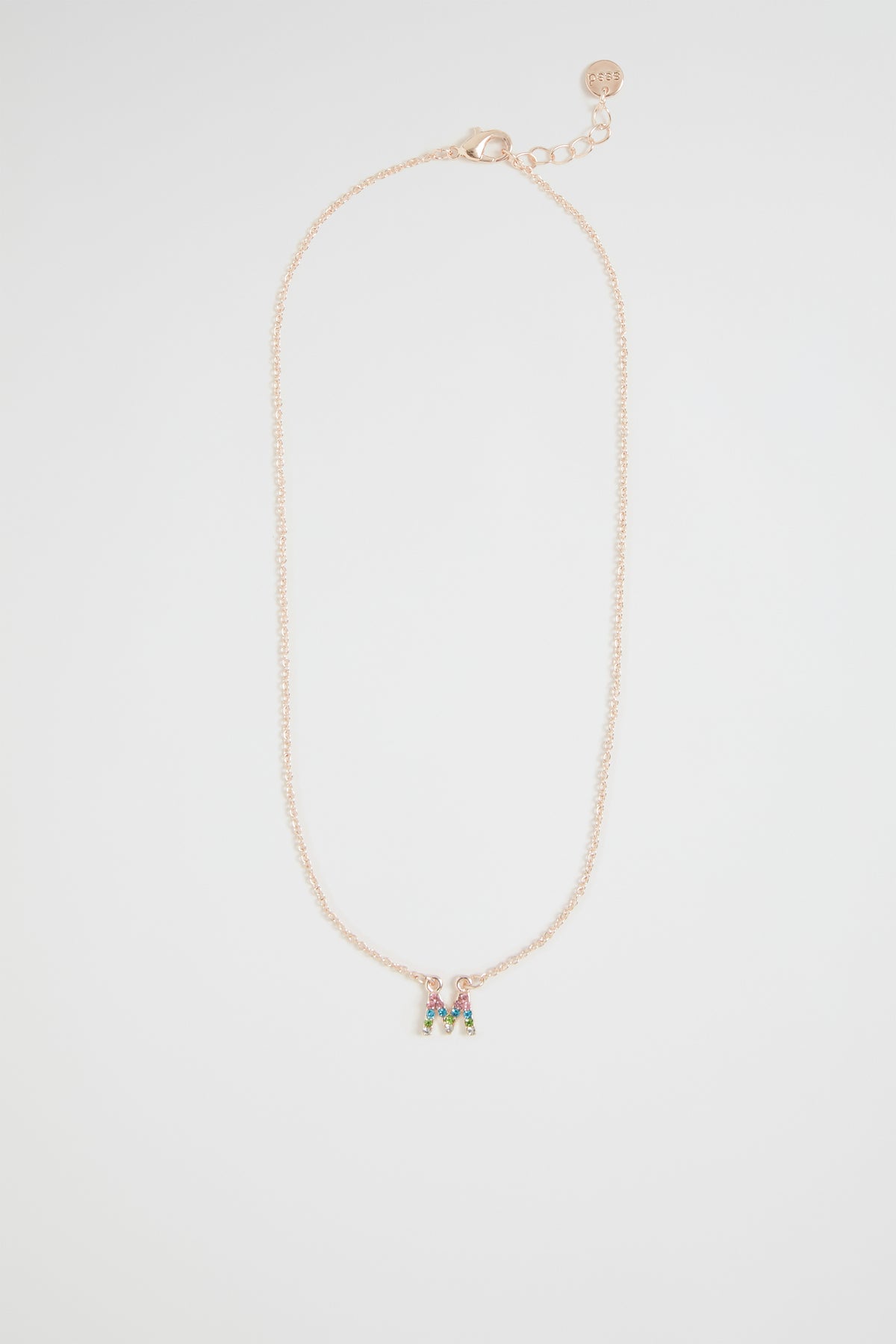 Rainbow Diamante Initial Necklace