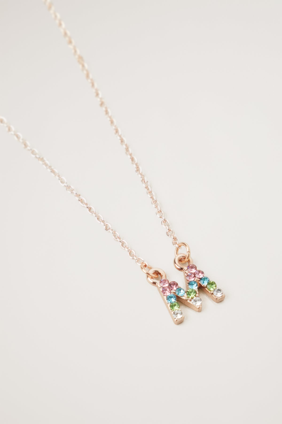 Rainbow Diamante Initial Necklace