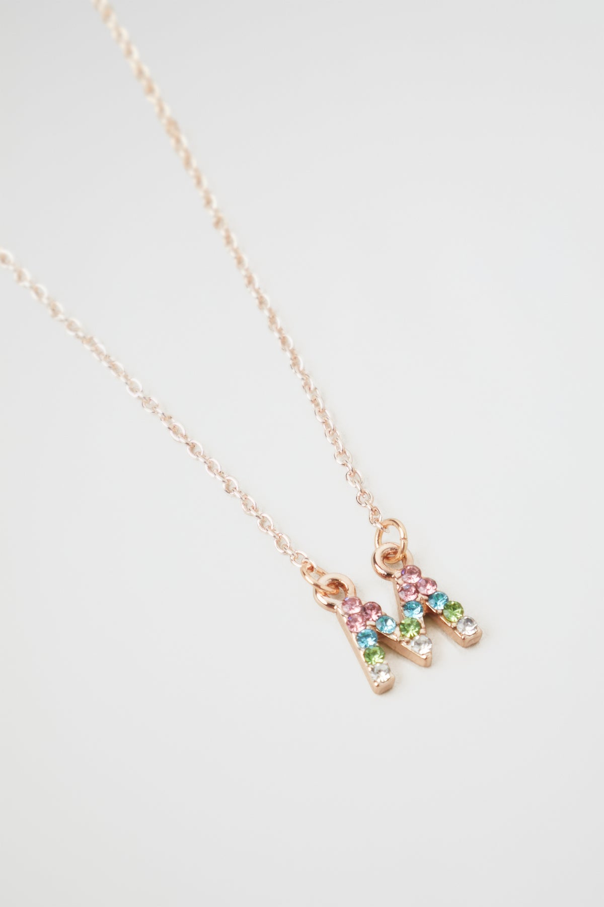 Rainbow Diamante Initial Necklace