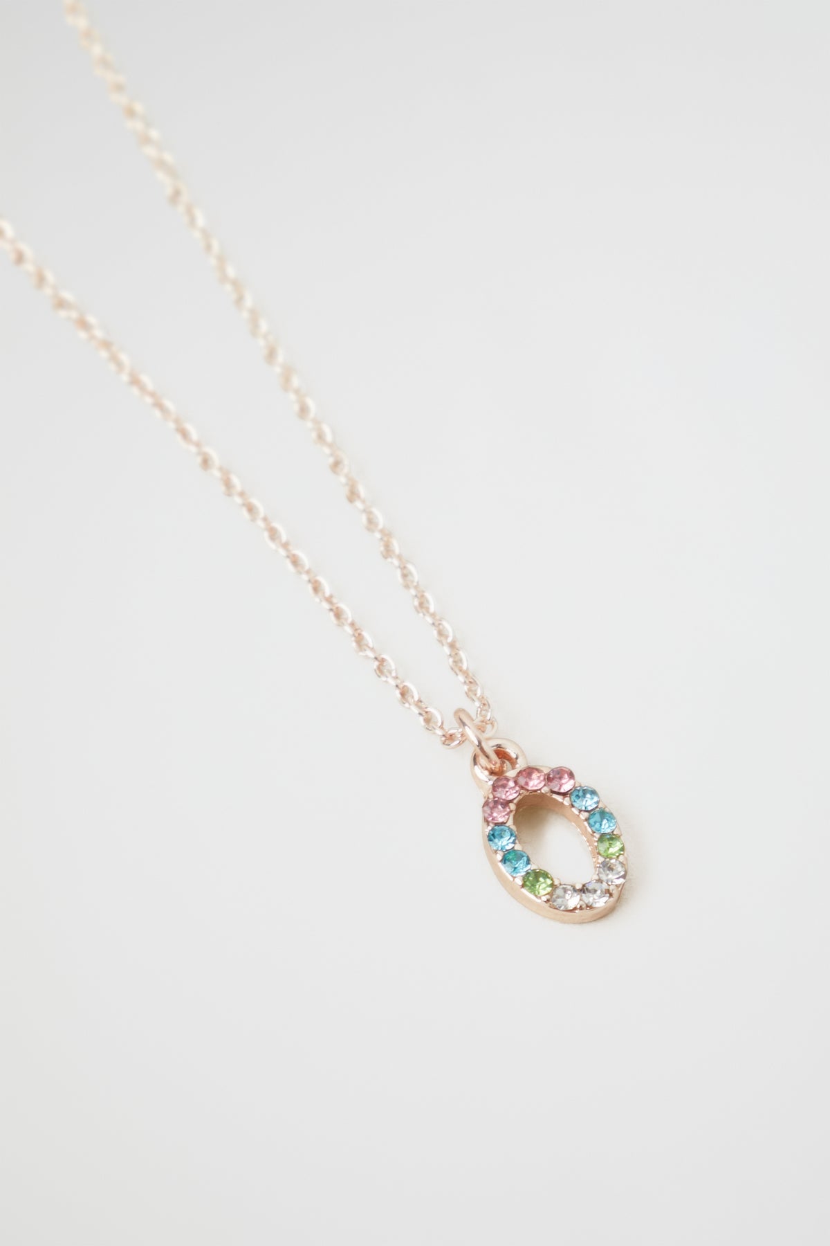 Rainbow Diamante Initial Necklace