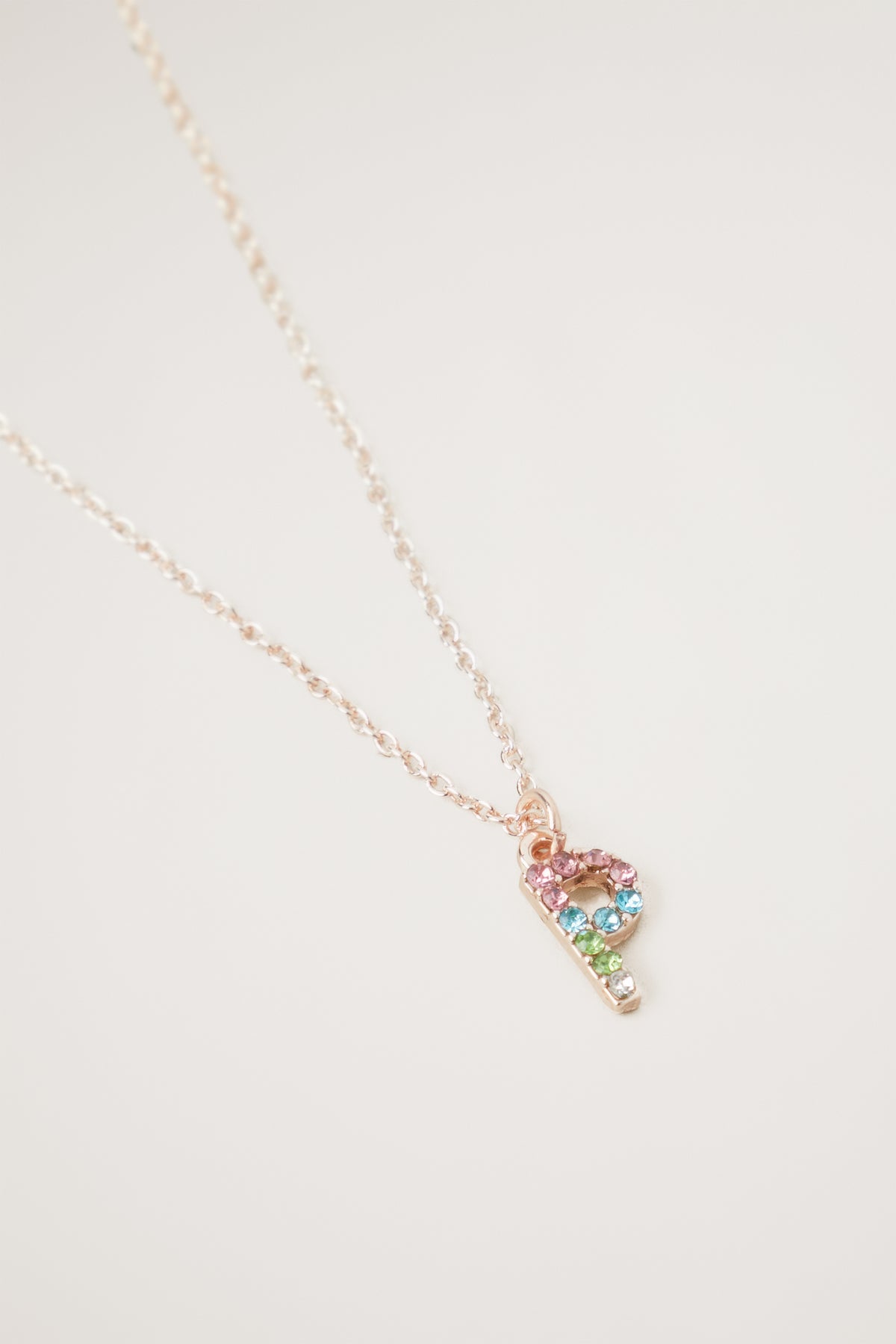 Rainbow Diamante Initial Necklace