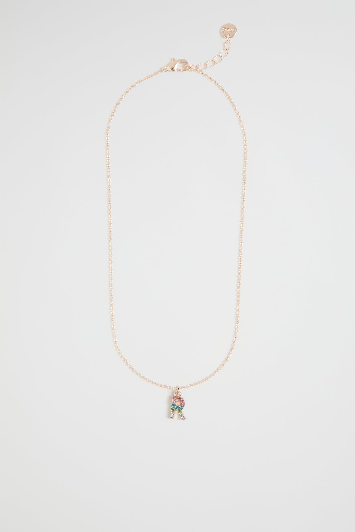 Rainbow Diamante Initial Necklace