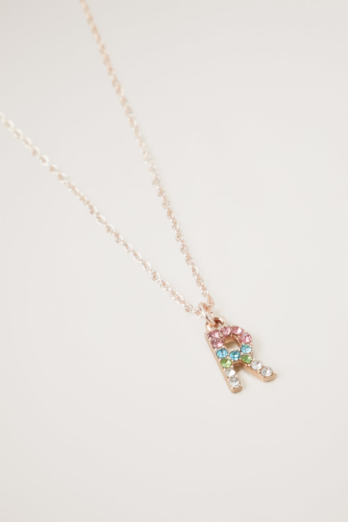 Rainbow Diamante Initial Necklace