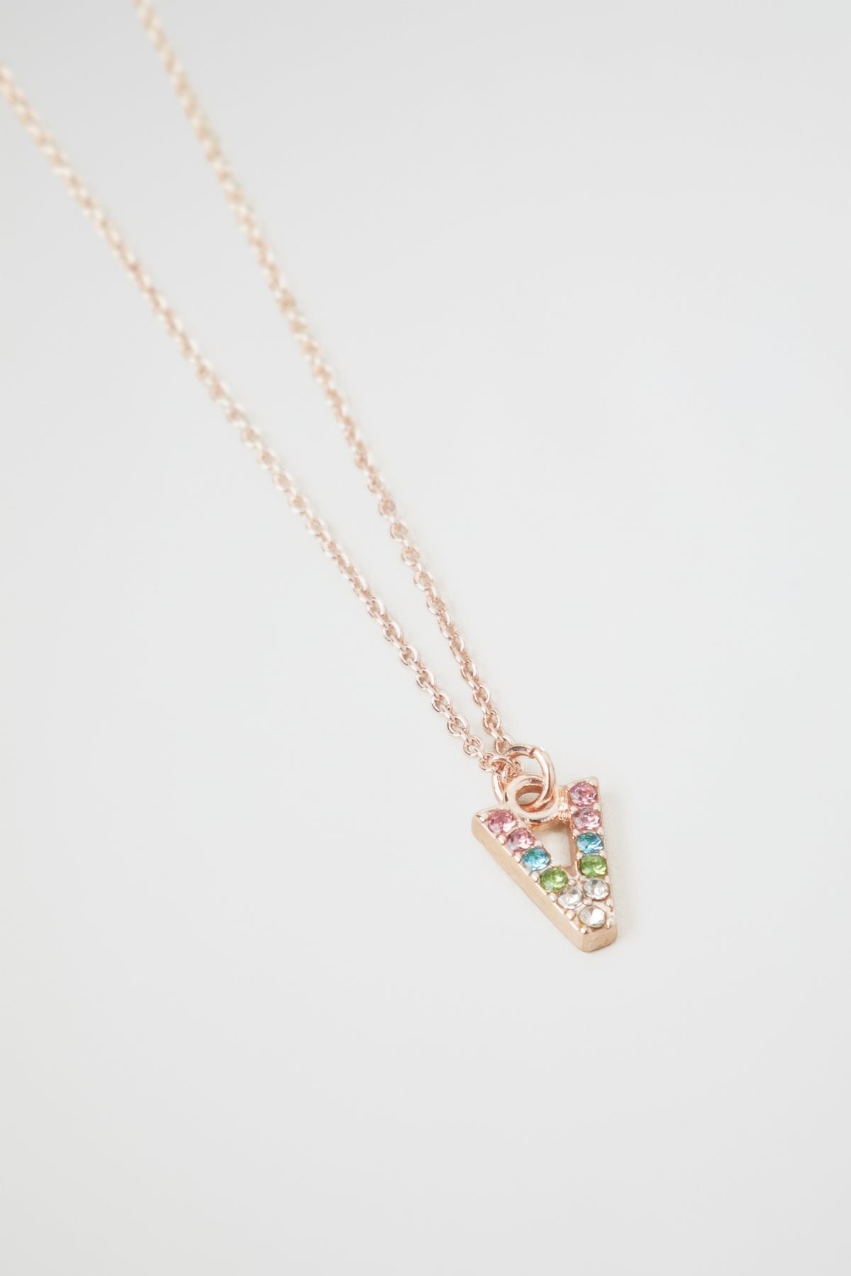Rainbow Diamante Initial Necklace