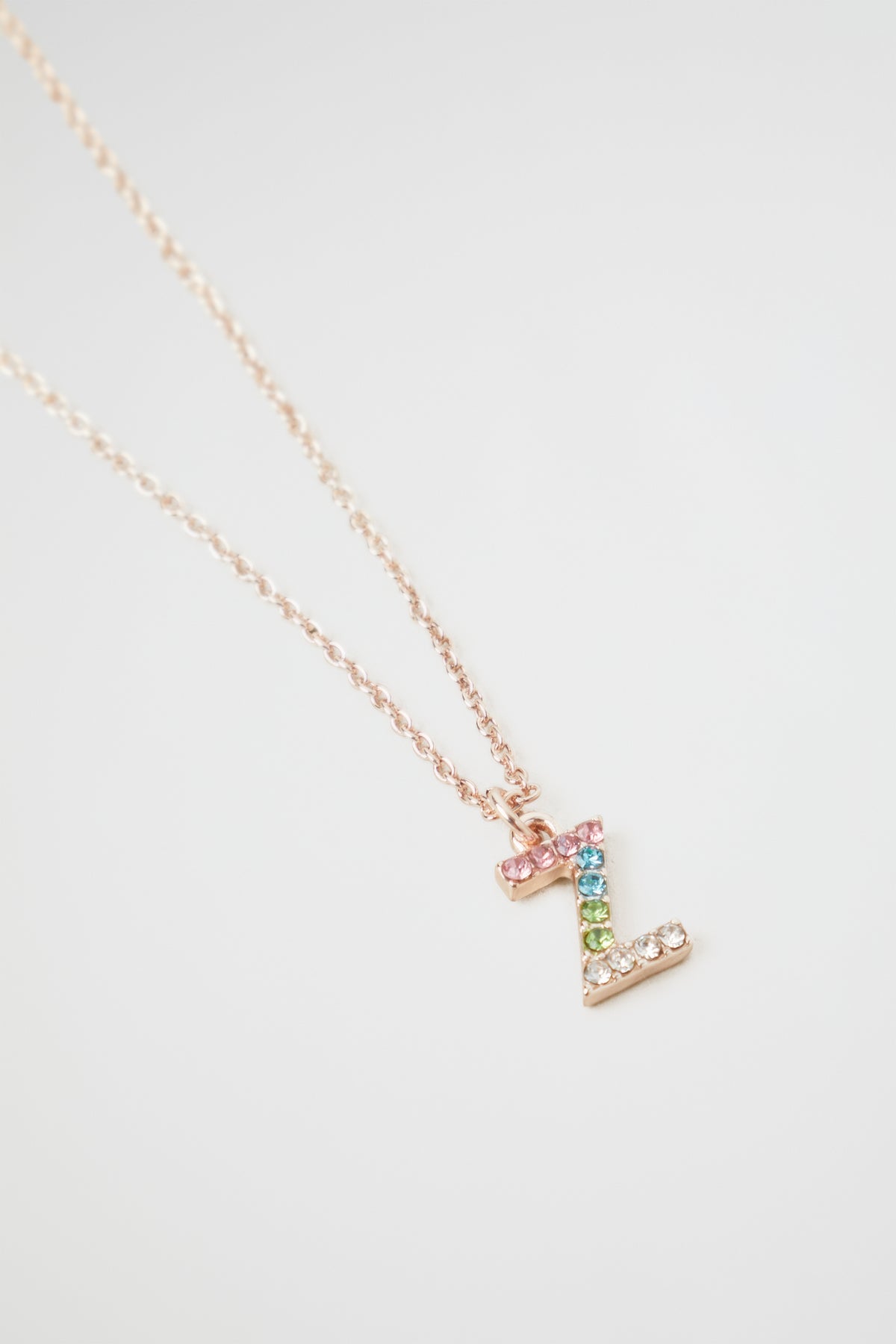 Rainbow Diamante Initial Necklace