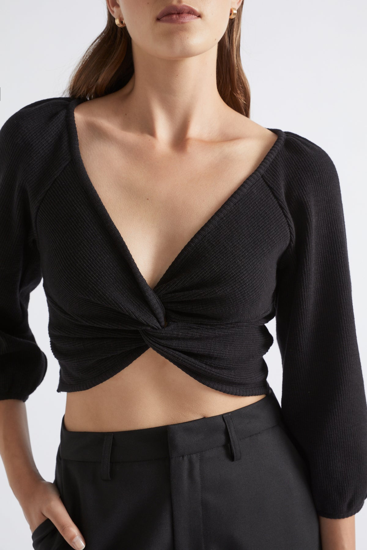 Twist Front Rib Top