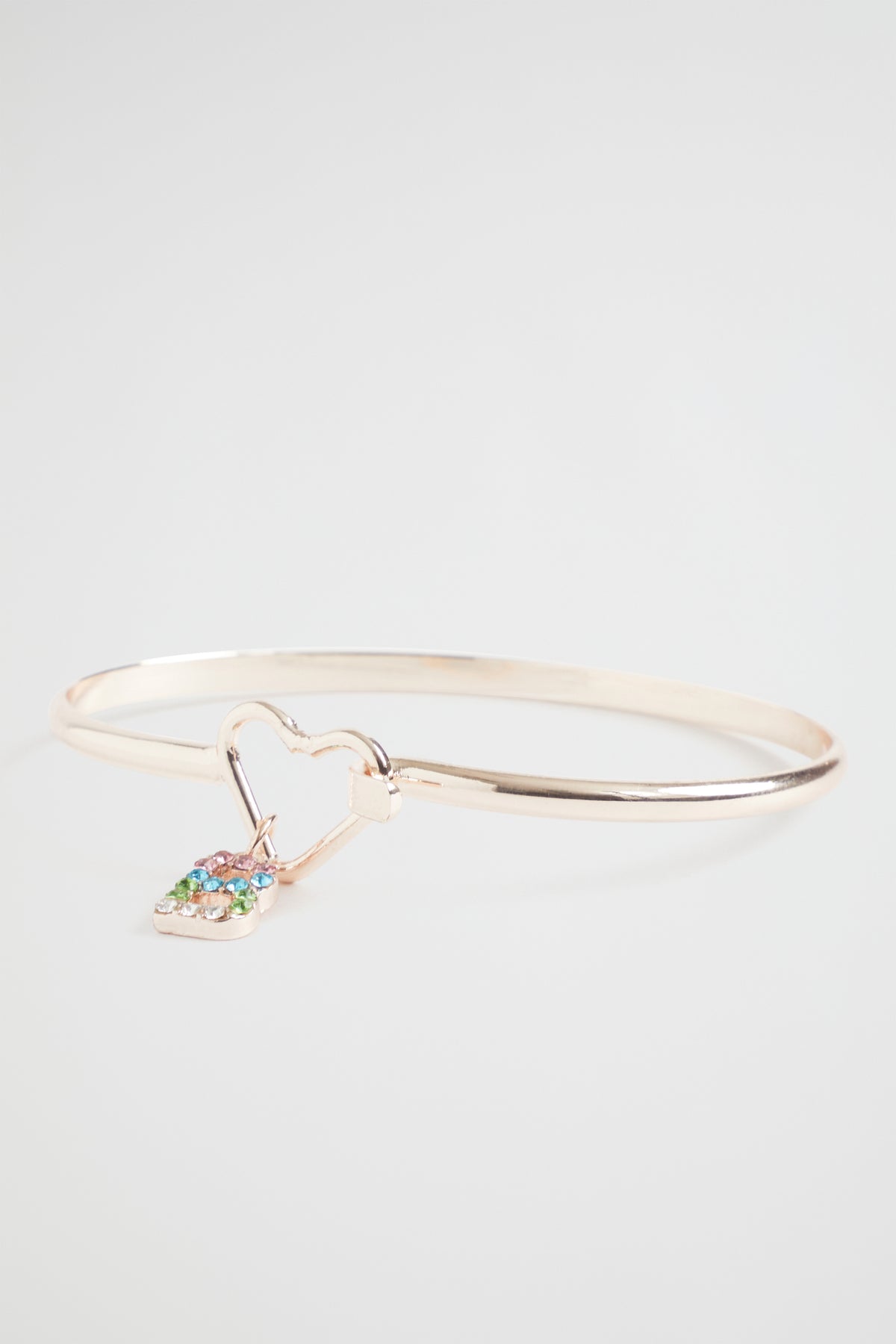 Rainbow Diamante Initial Bangle