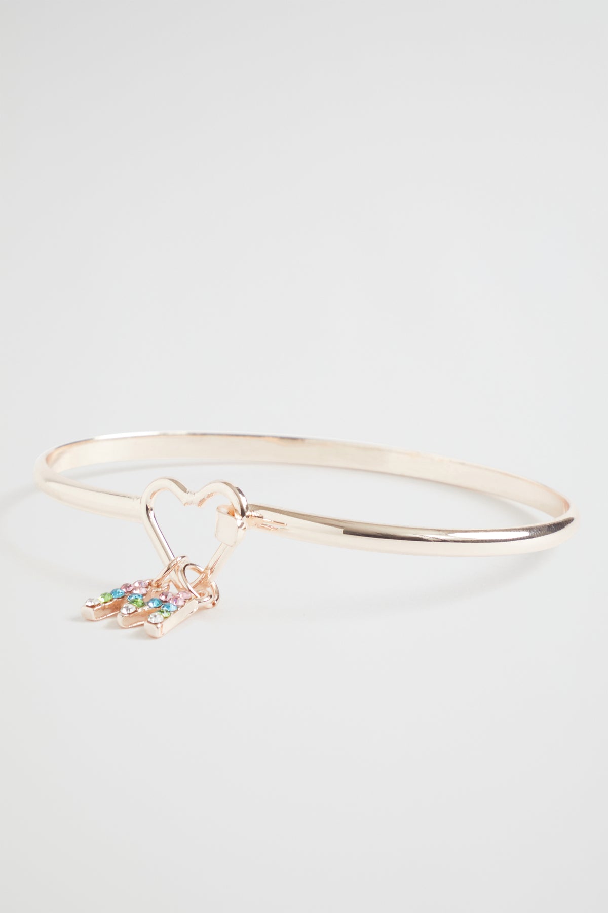 Rainbow Diamante Initial Bangle