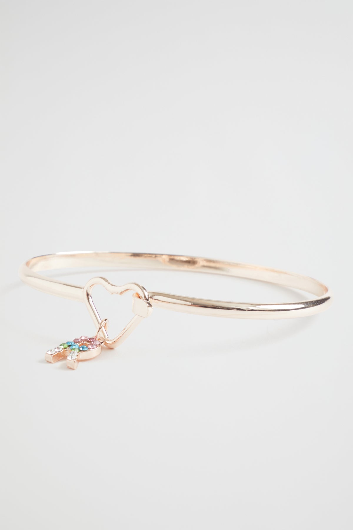 Rainbow Diamante Initial Bangle