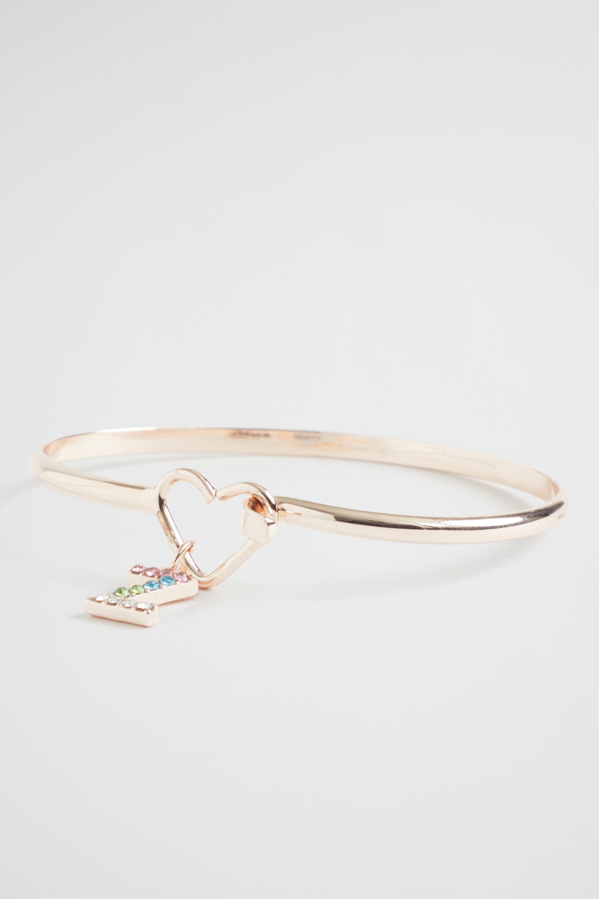 Rainbow Diamante Initial Bangle