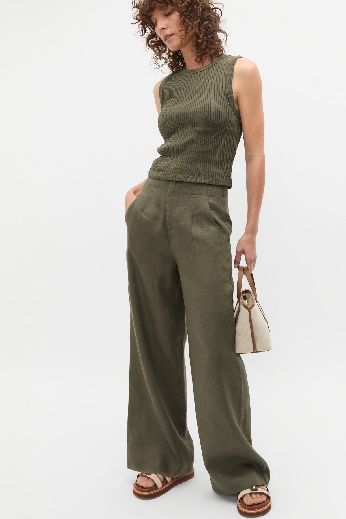Core Linen Waisted Pant