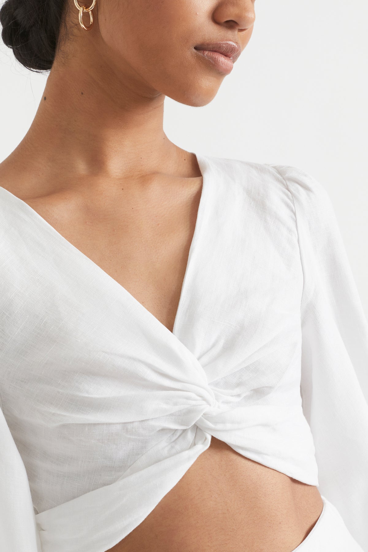 Linen Twist Front Top