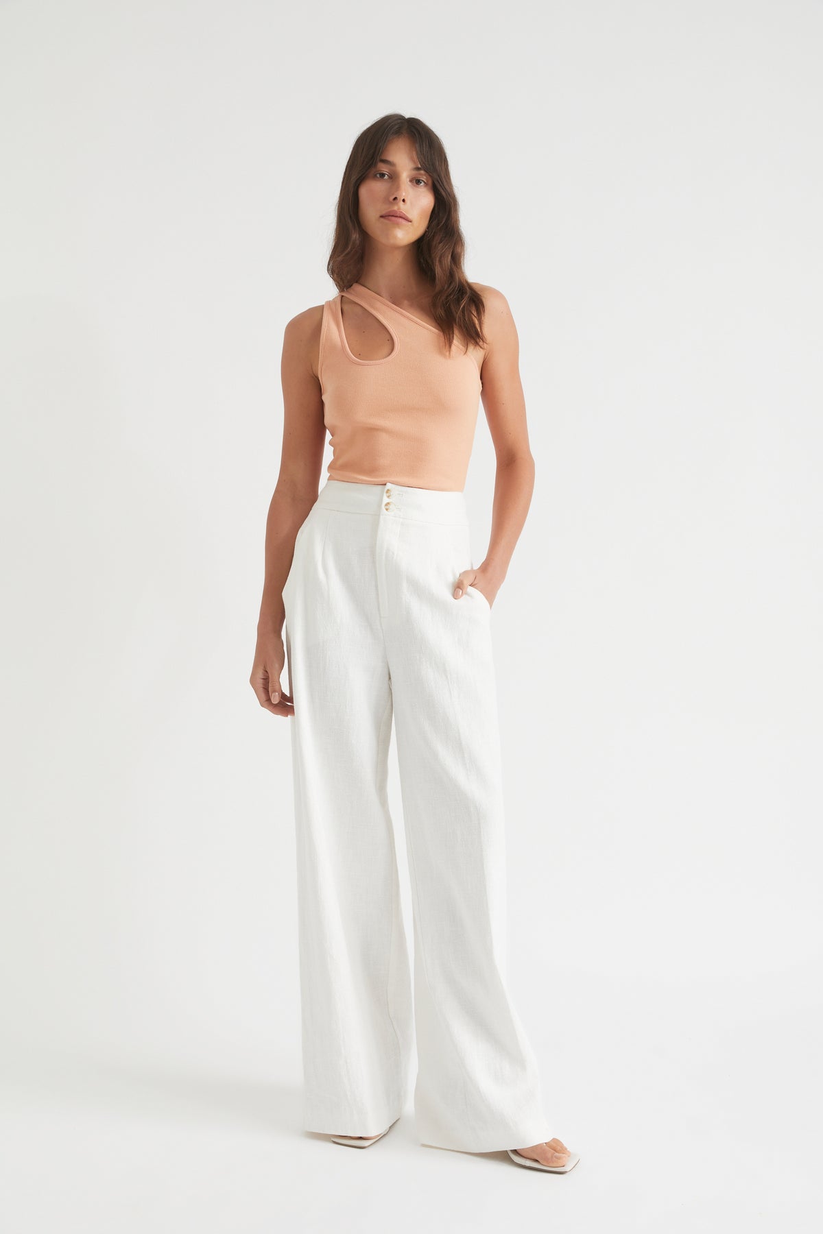 One Shoulder Cut Out Tank