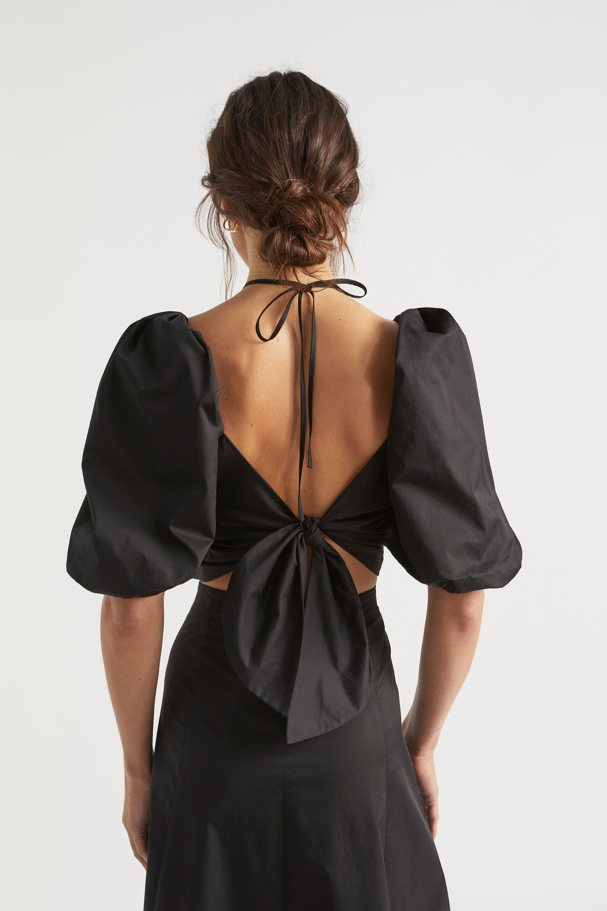 Sateen Tie Neck Top