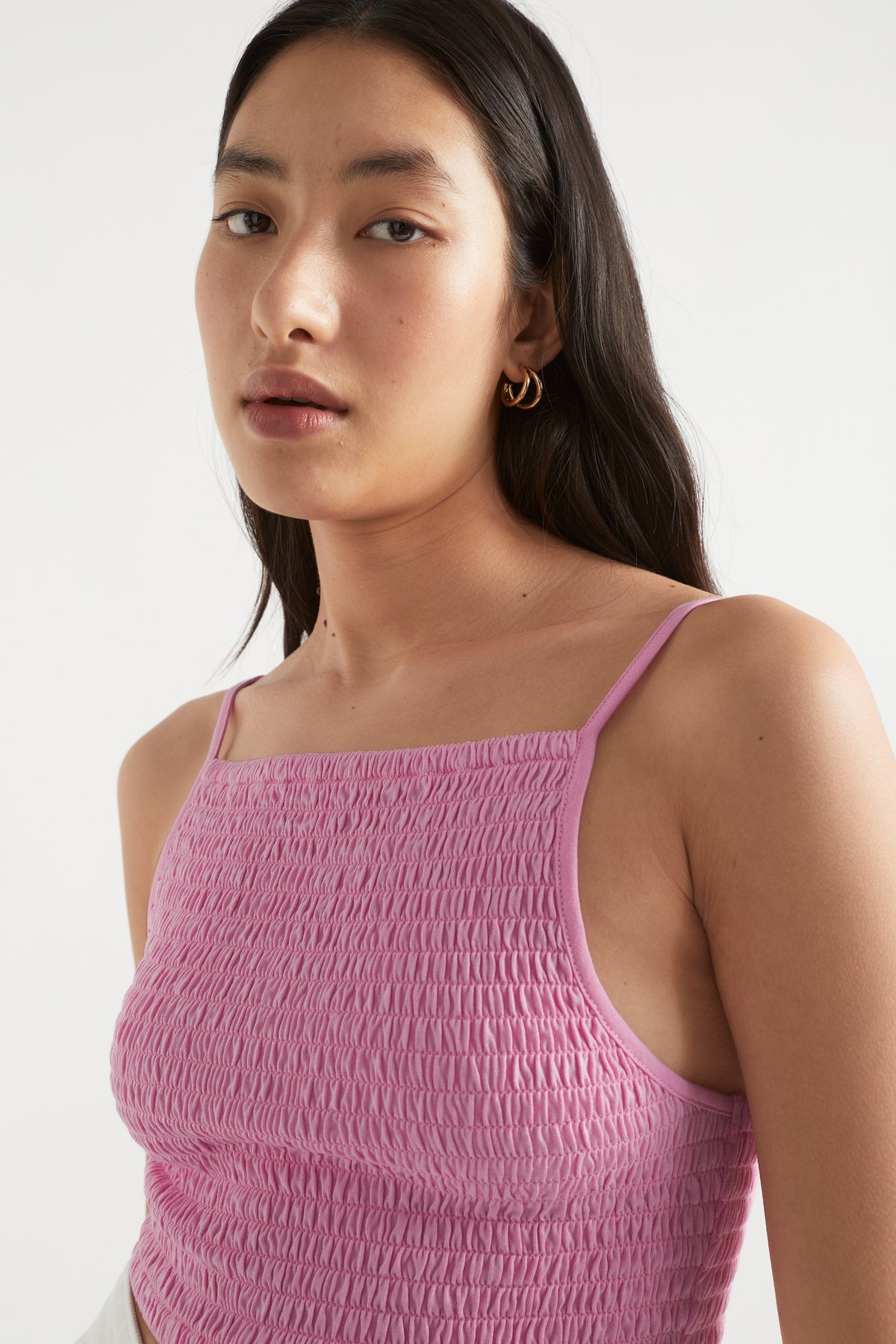 Shirred Jersey Crop