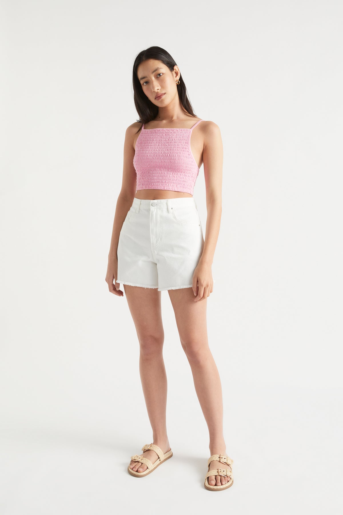 Shirred Jersey Crop