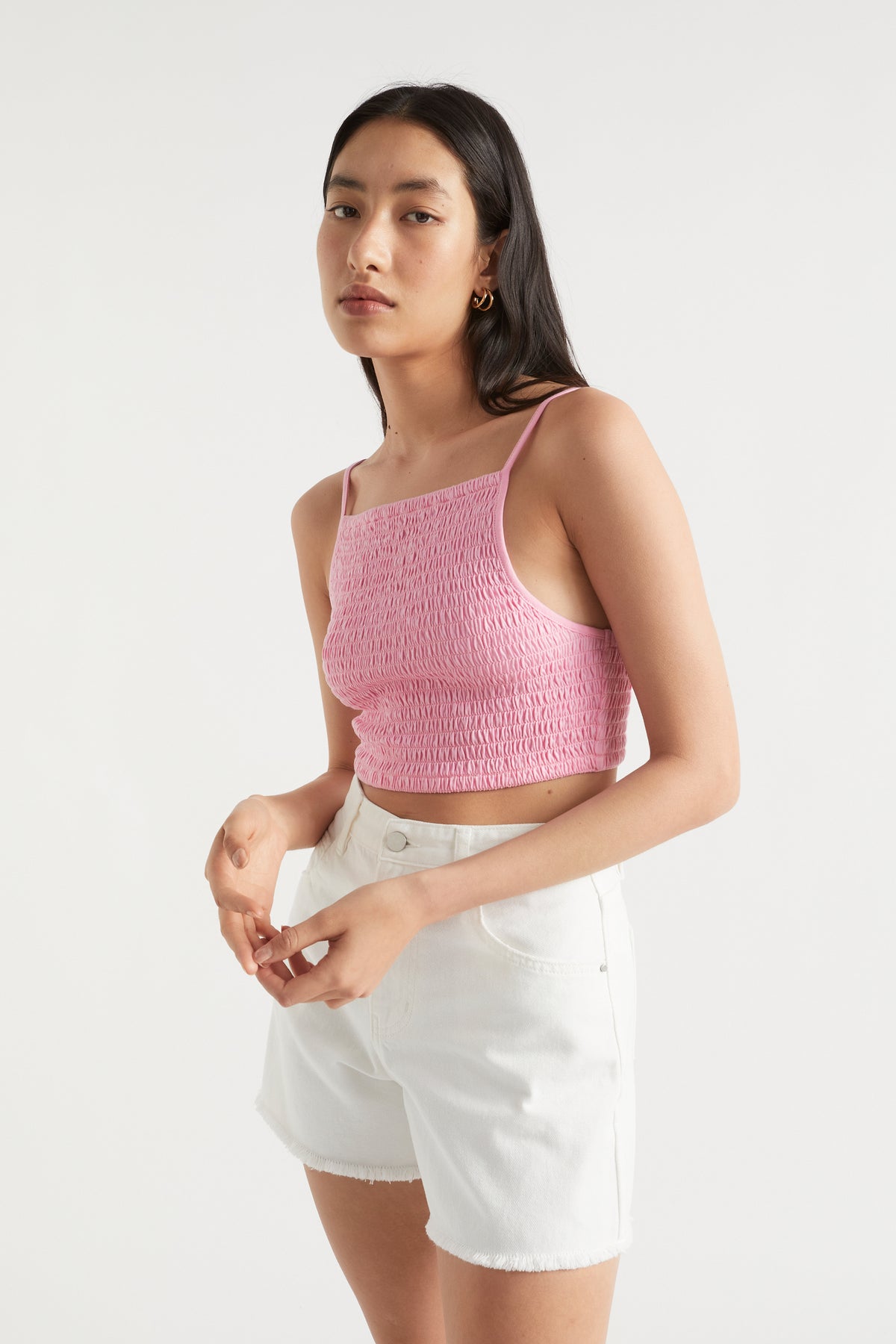 Shirred Jersey Crop