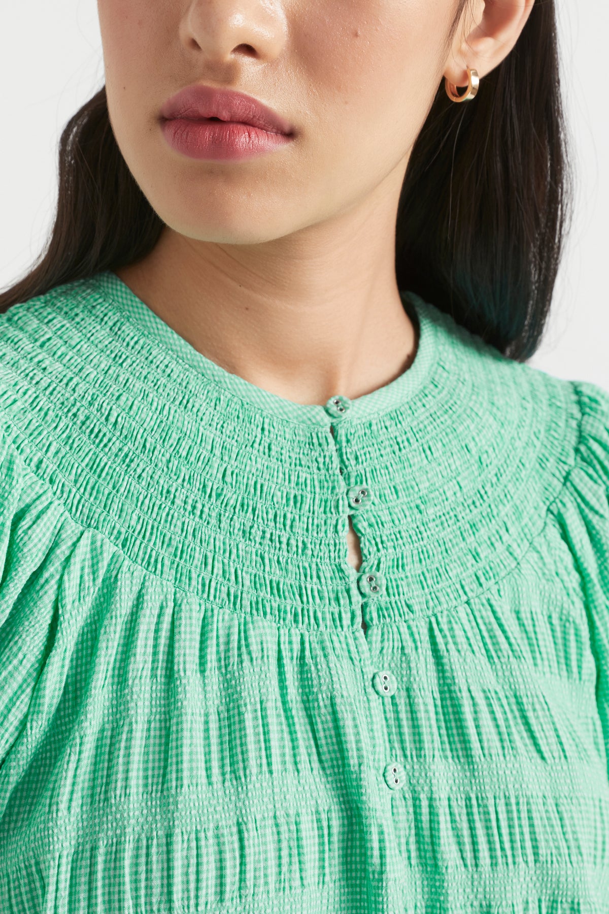 Textured Gingham Top