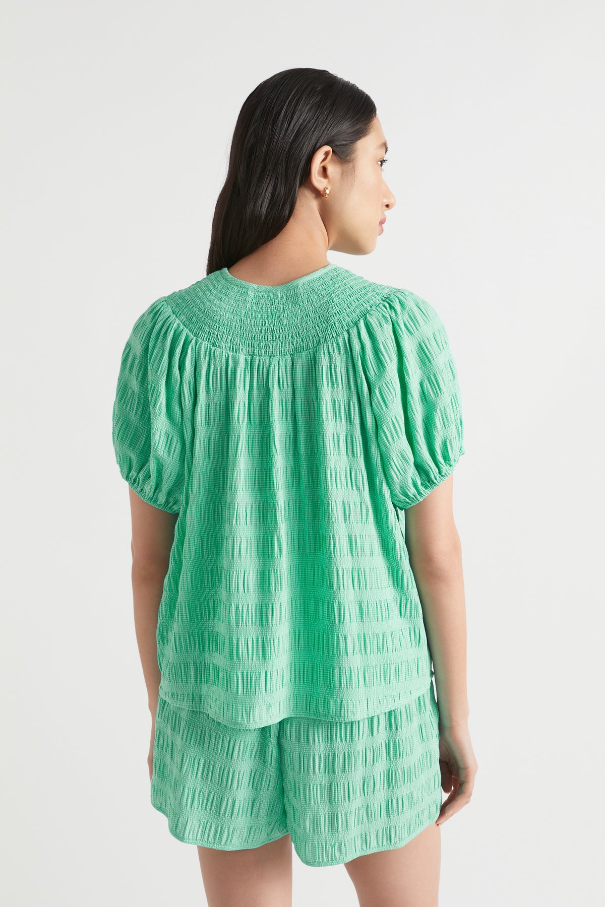 Textured Gingham Top