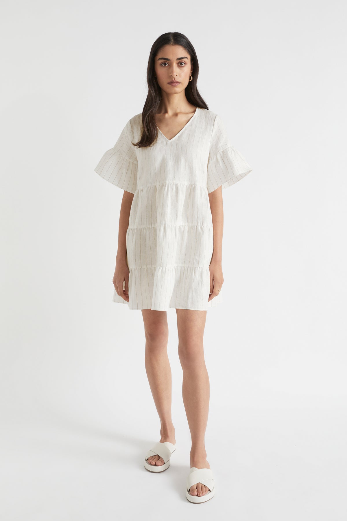 Linen Stripe Mini Dress