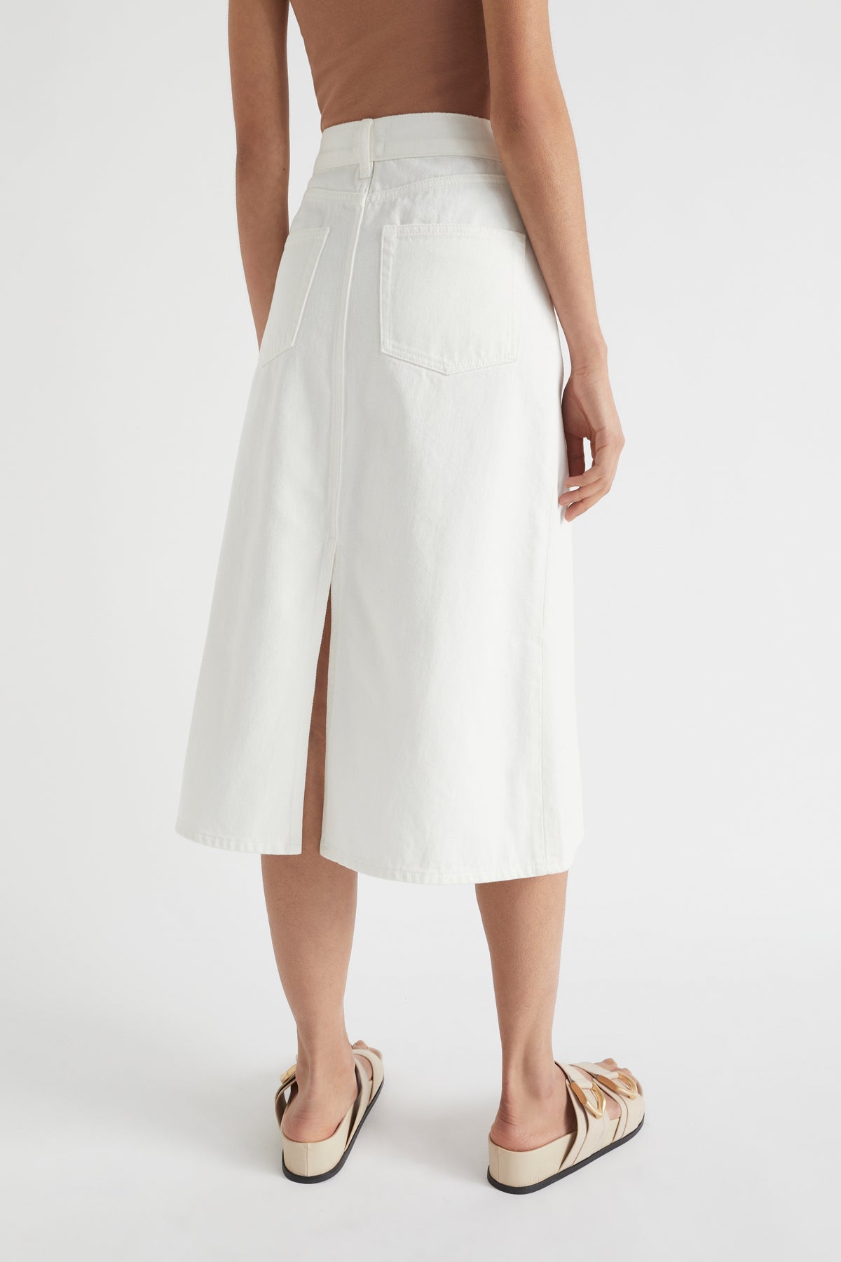 Cotton Flared Midi Skirt