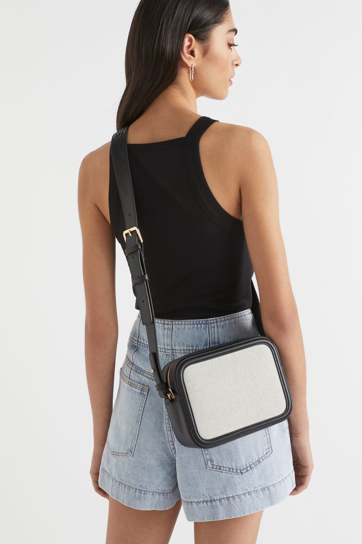 Textured Logo Crossbody Bag