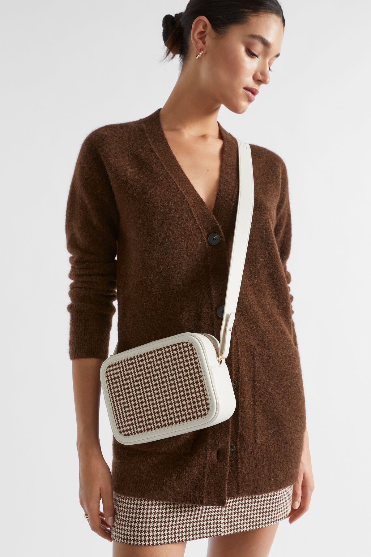 Textured Logo Crossbody Bag