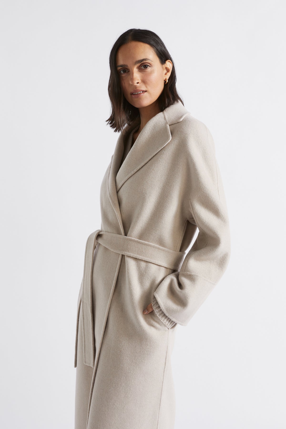 Wool Blend Relaxed Coat