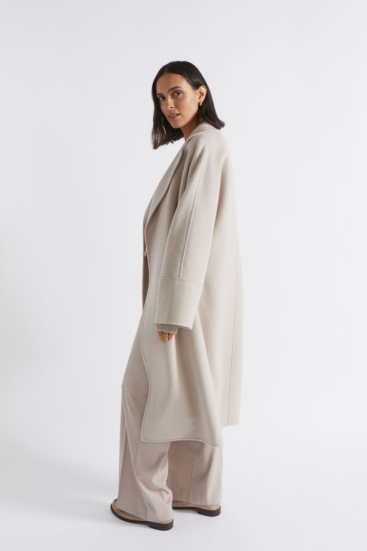 Wool Blend Relaxed Coat