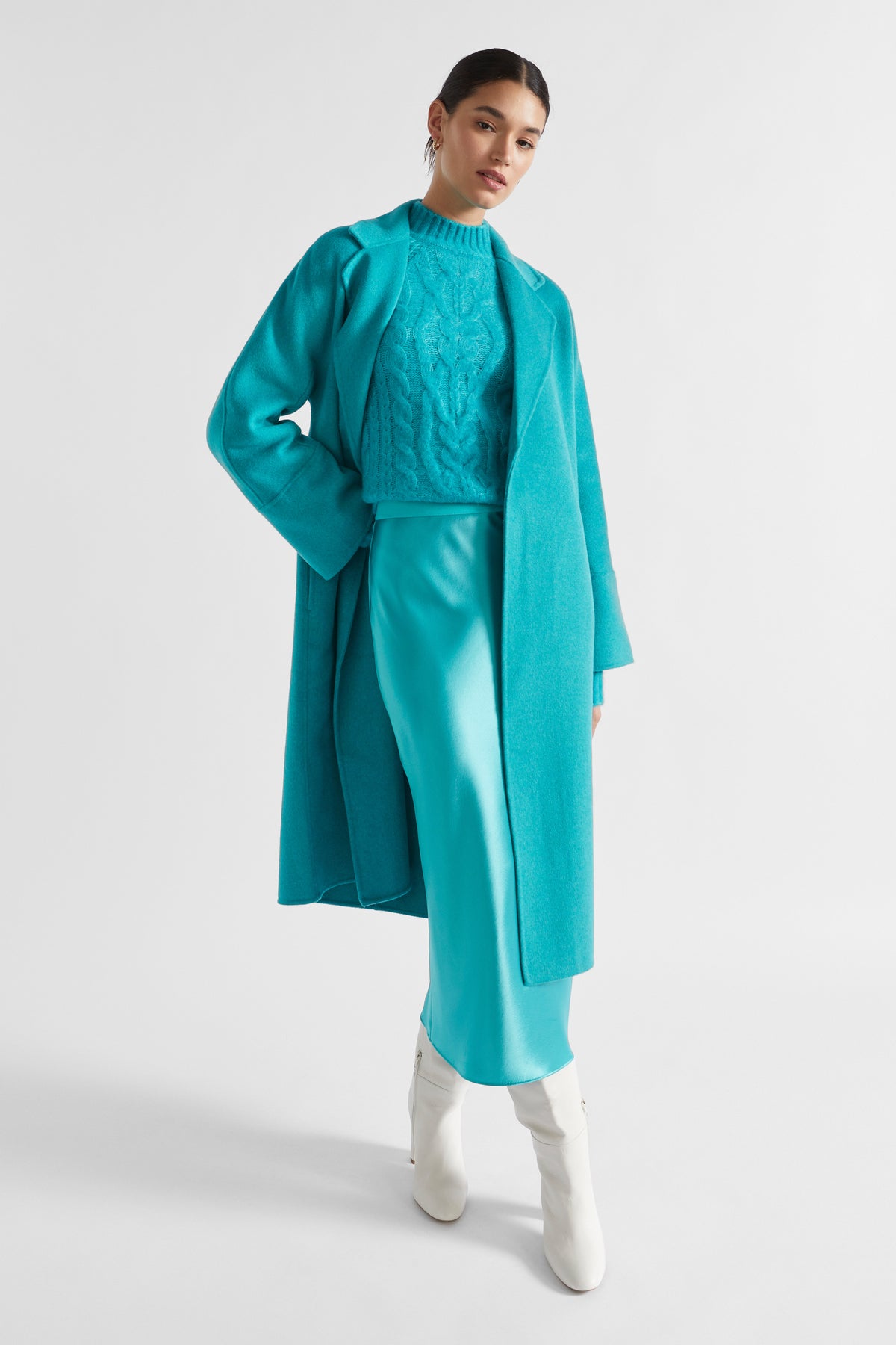 Wool Blend Relaxed Coat