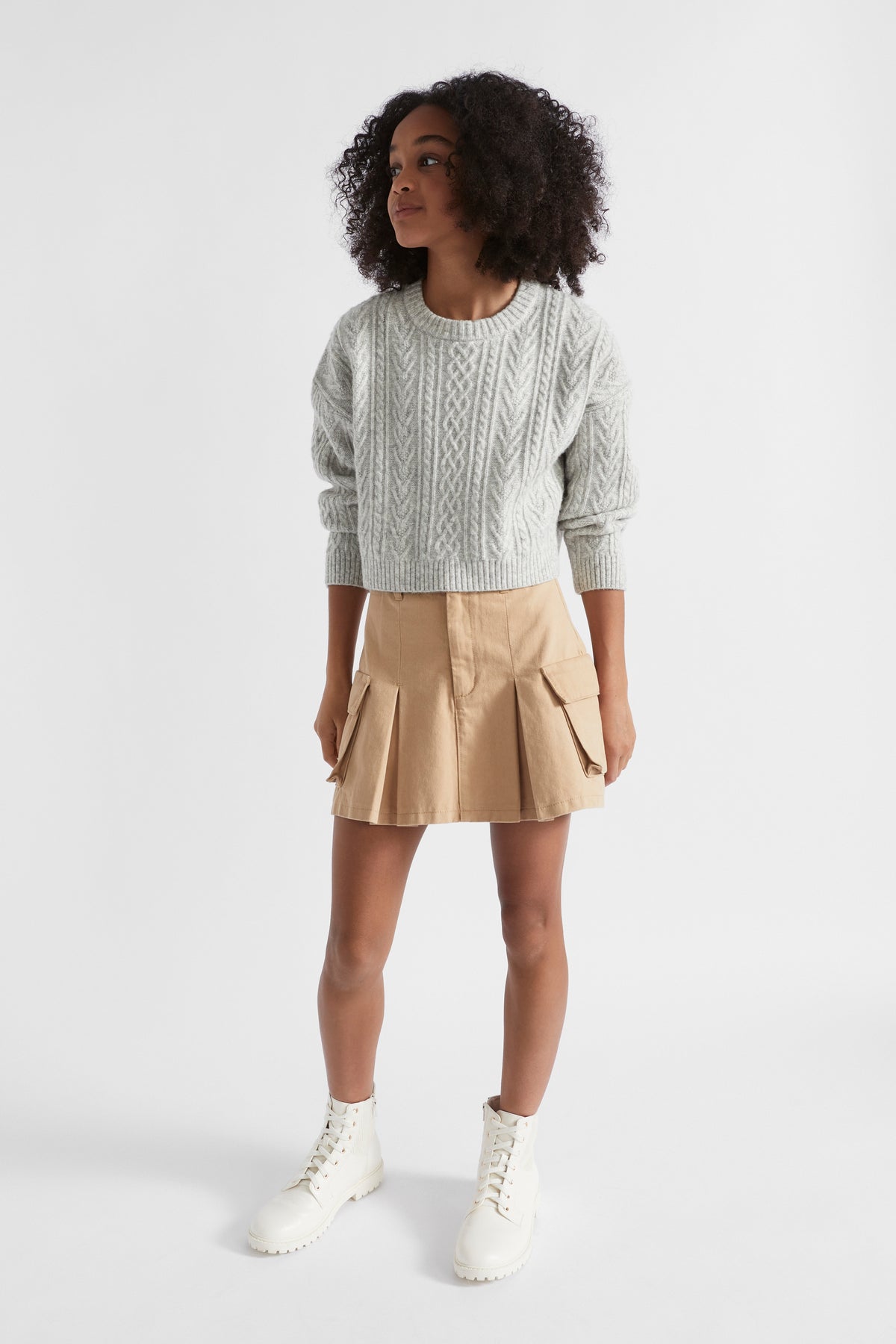 Cable Crop Knit