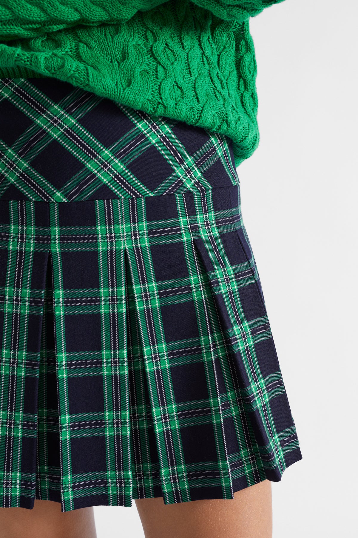 Check Pleat Skirt