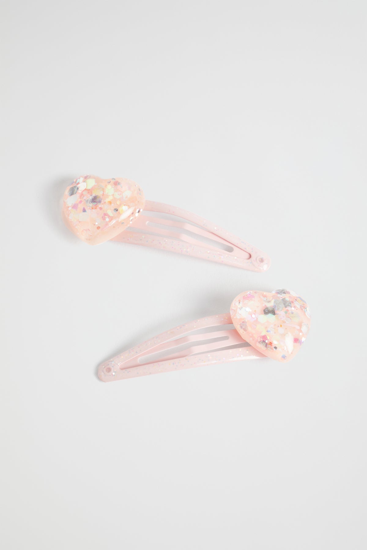 Acrylic Glitter Heart Snaps