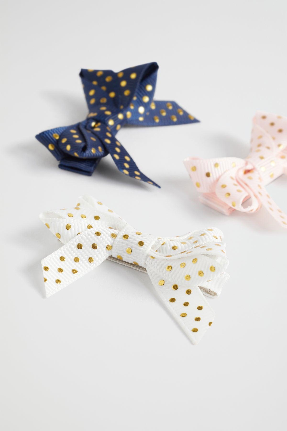 Polka Bow Duck Clip Trio