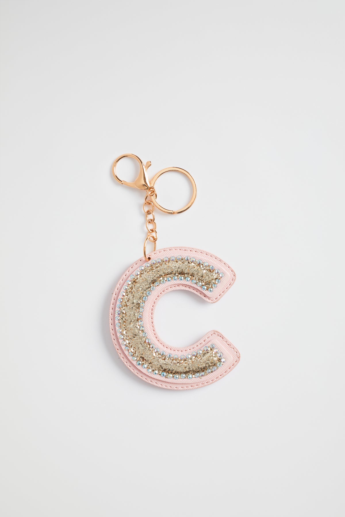 Glitter Initial Keyring