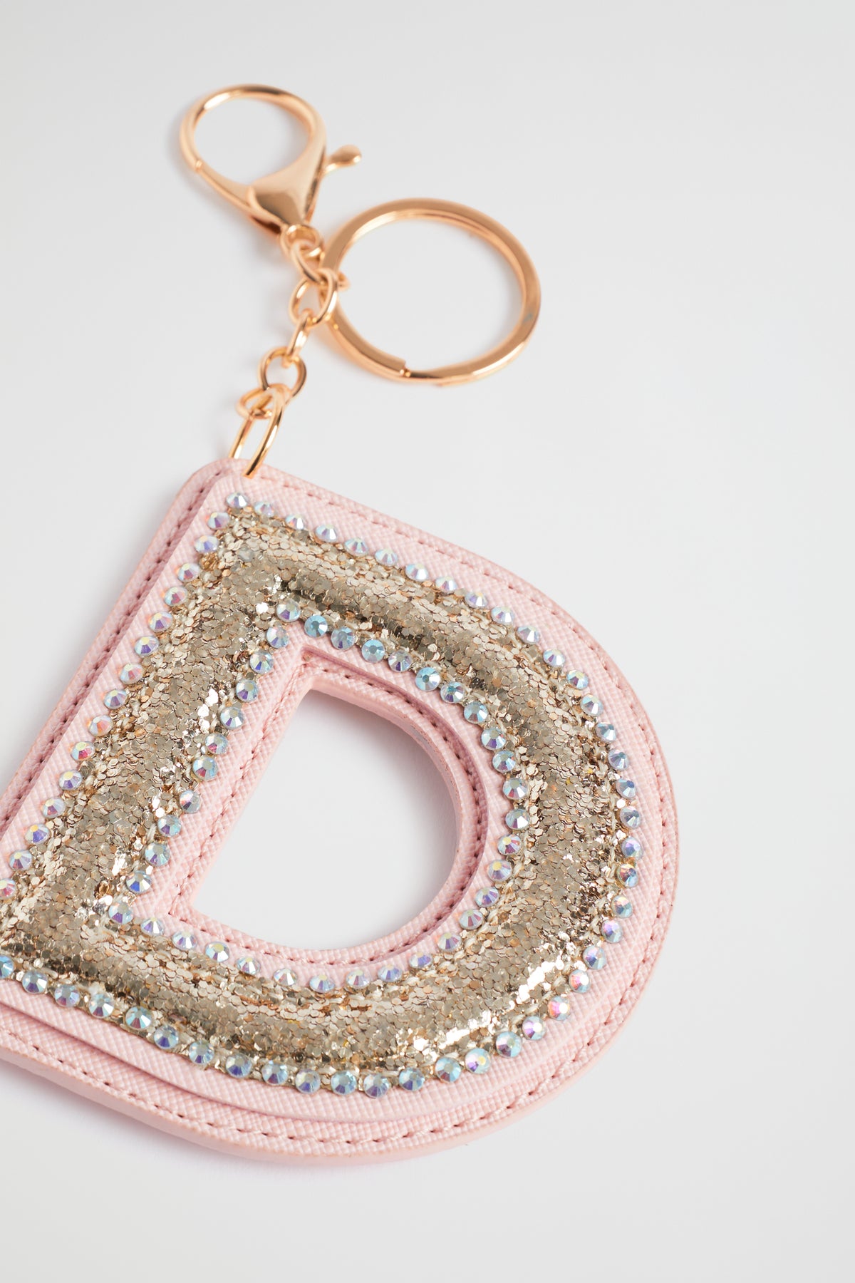 Glitter Initial Keyring