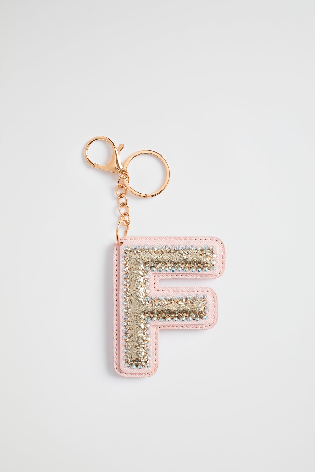 Glitter Initial Keyring