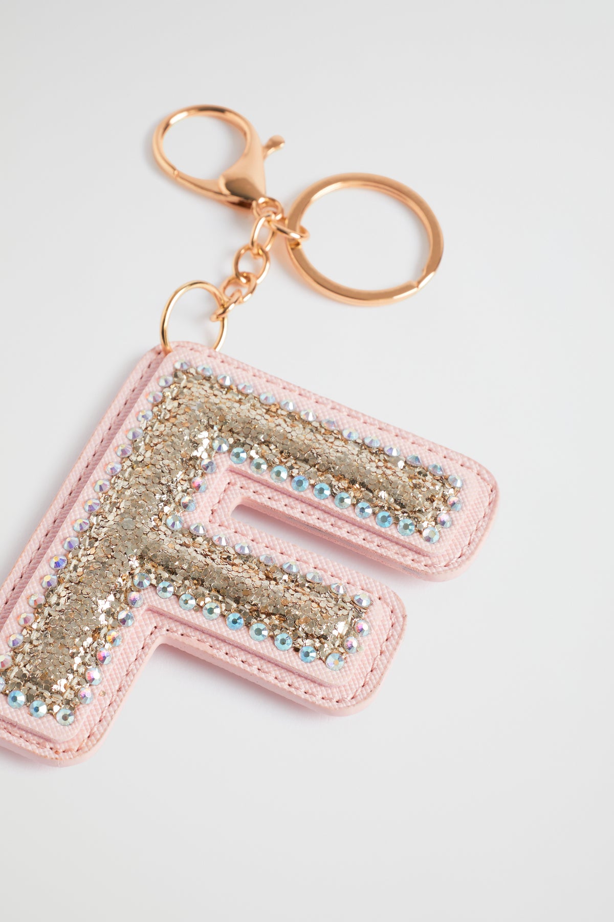 Glitter Initial Keyring