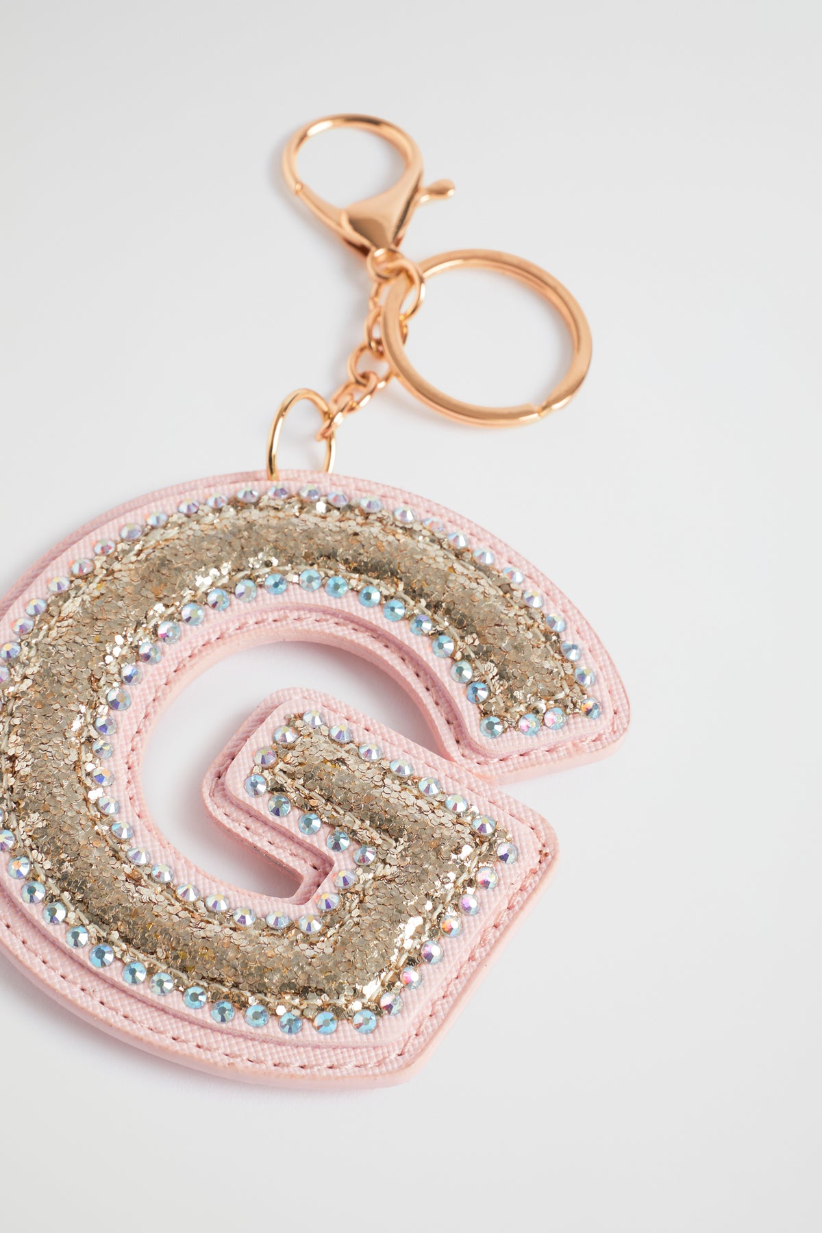 Glitter Initial Keyring