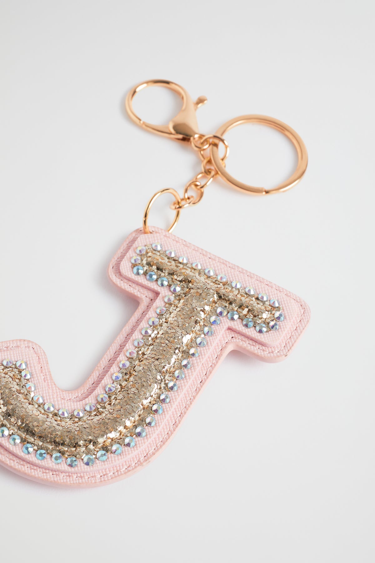Glitter Initial Keyring