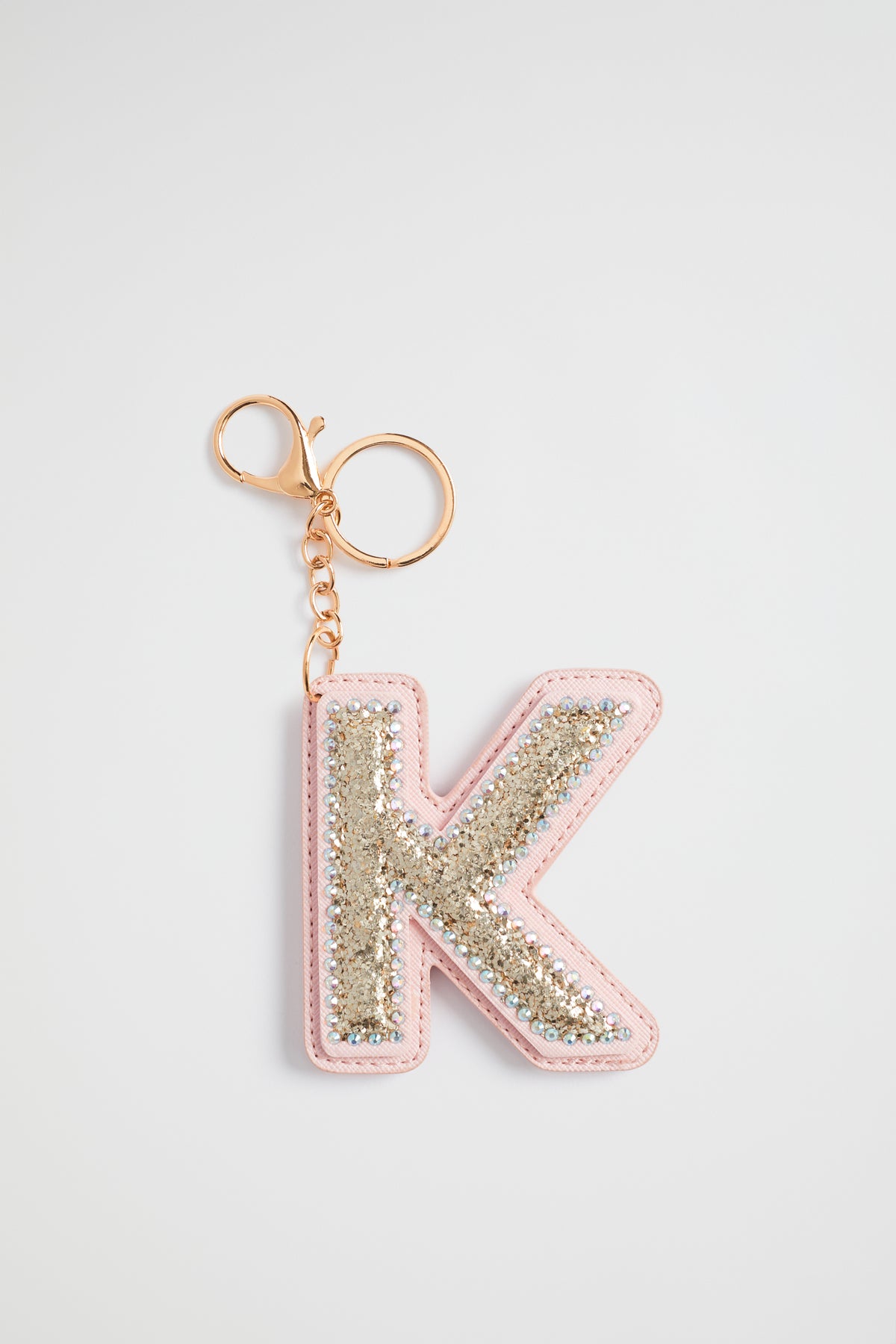 Glitter Initial Keyring