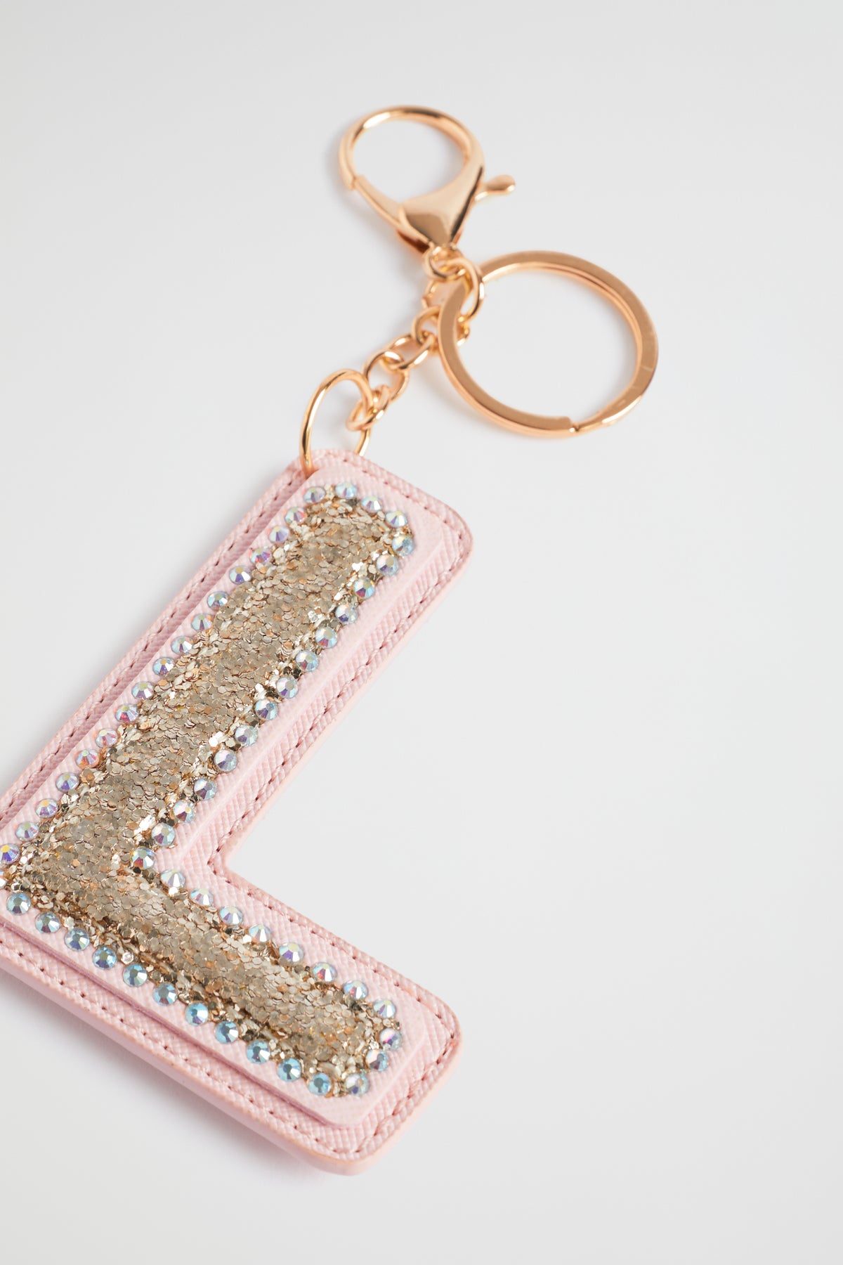 Glitter Initial Keyring
