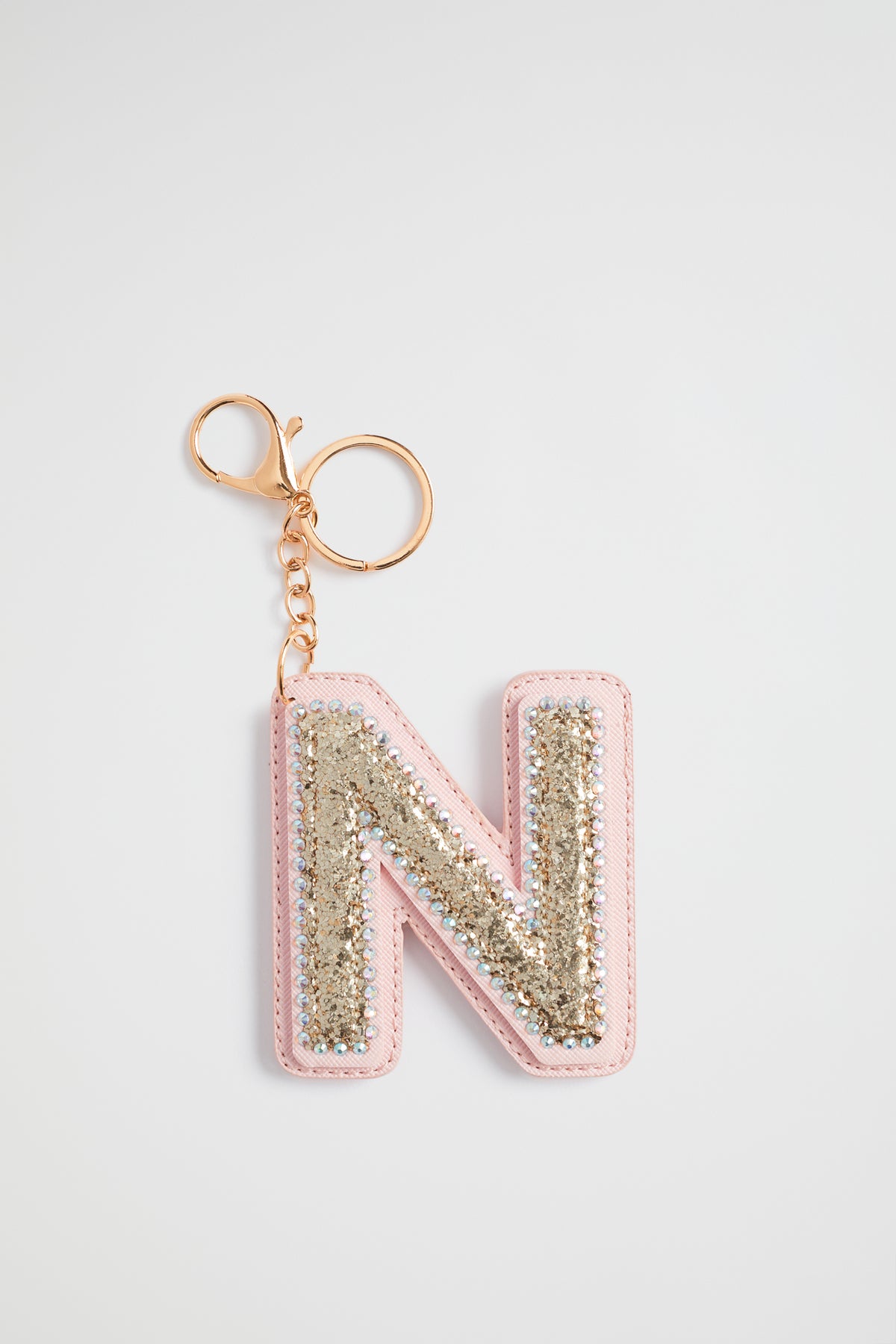 Glitter Initial Keyring