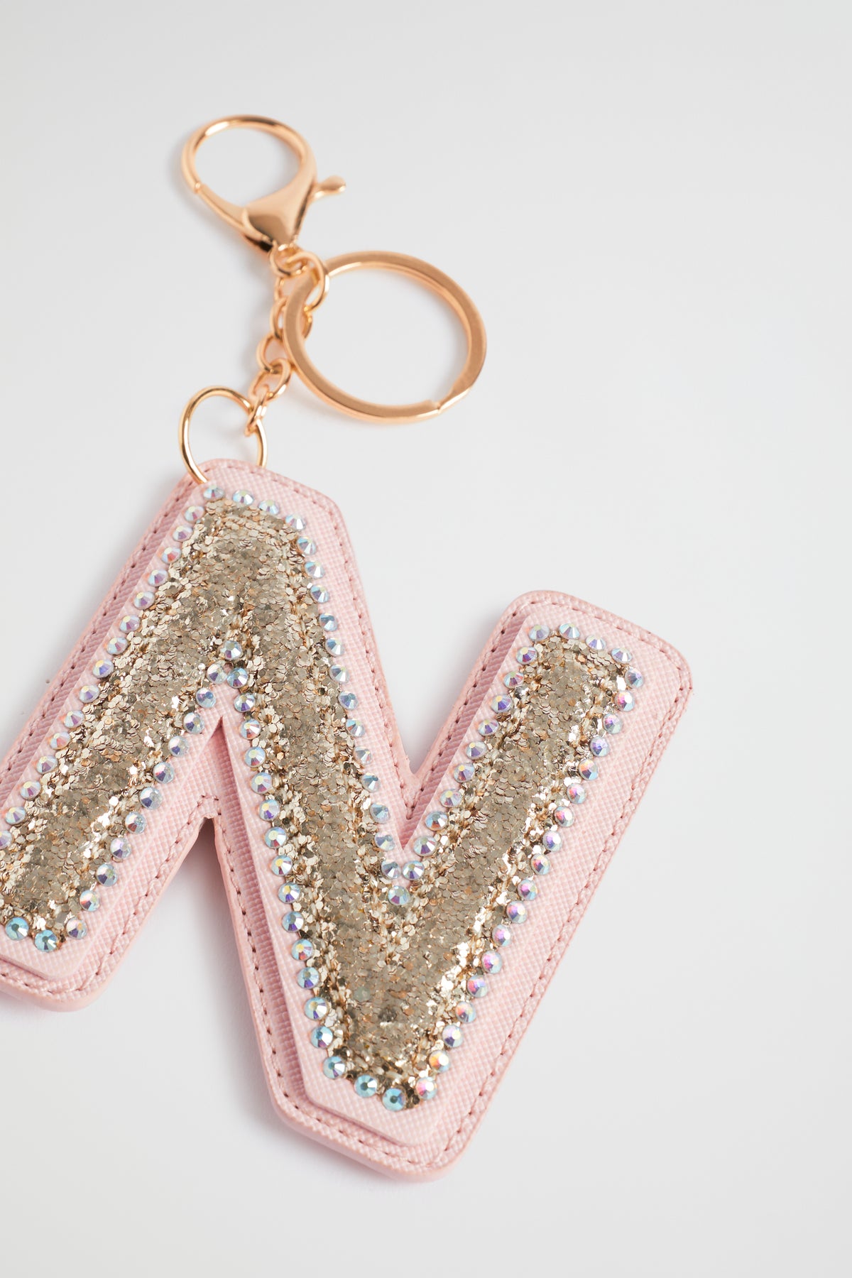 Glitter Initial Keyring